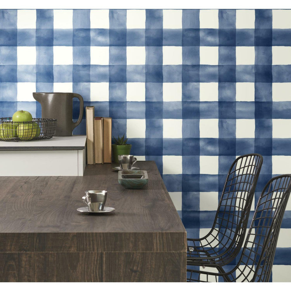 Checkmate Watercolor Plaid Peel and Stick Wallpaper