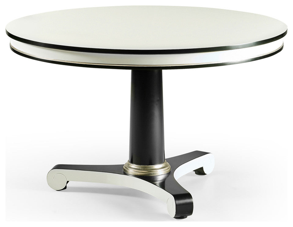 Classic Black and White Dining Table 48"