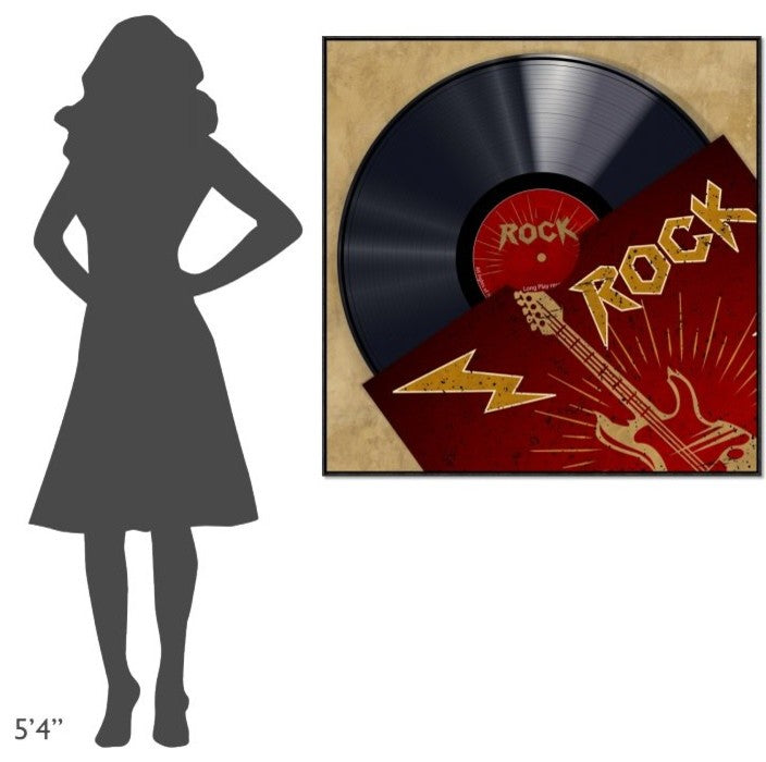 "Vinyl Club, Rock" Framed Canvas Giclee by Steven Hill, 41x41"