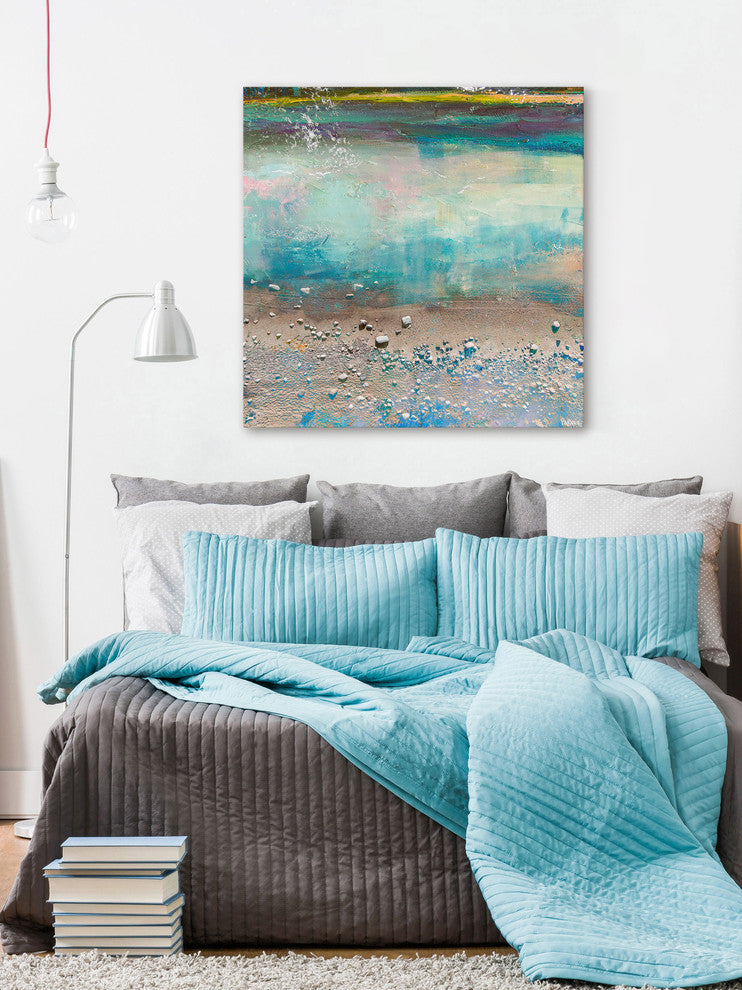 "Sand Pebbles" Painting Print on Wrapped Canvas, 32"x32"