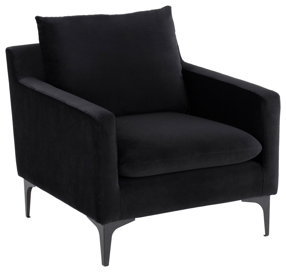 Anders Black Fabric Single Seat Sofa, HGSC590