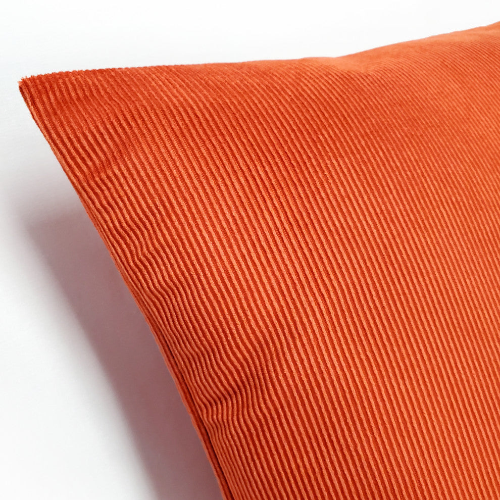 Liminal Koi Orange Striped Velvet Throw Pillow 12x19, with Polyfill Insert