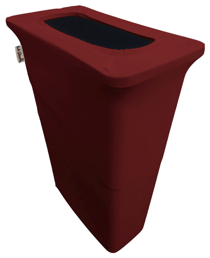 LA Linen Stretch Spandex Trash Can Cover for Slim Jim 23 gal., Burgundy