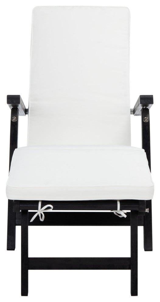 Safavieh Palmdale Outdoor Lounge Chair, Black/Beige