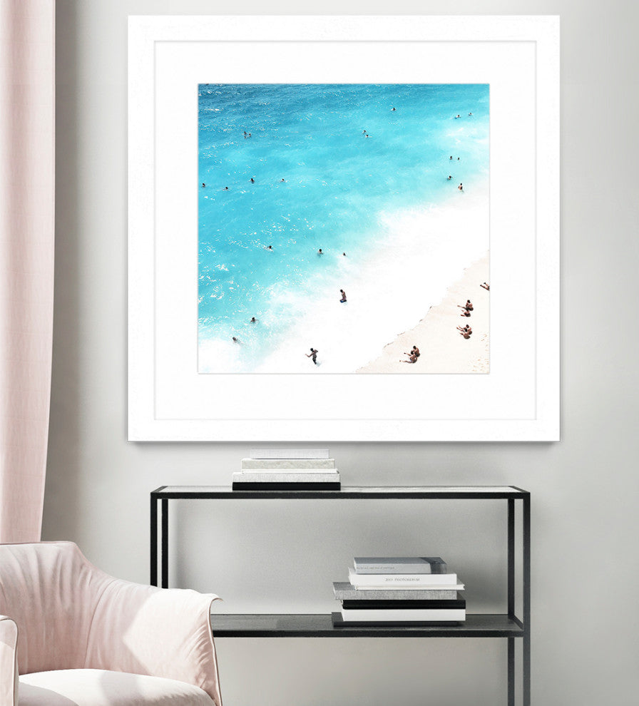 "A day at the beach" Matted and Framed, 36"  x 36"