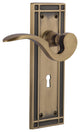 Mission Plate With Keyhole Manor Lever, Antique Brass, Passage, Non-Handed