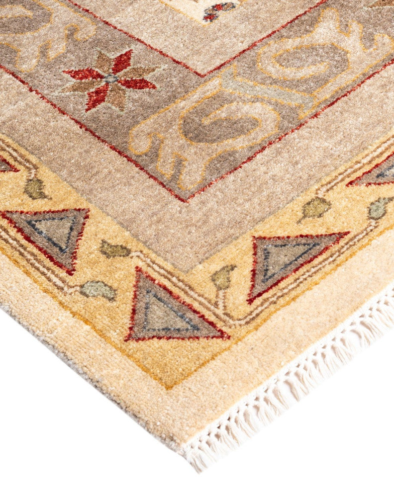 Ikat One-of-a-Kind Hand-Knotted Area Rug Beige, 8' 1" x 10' 4"