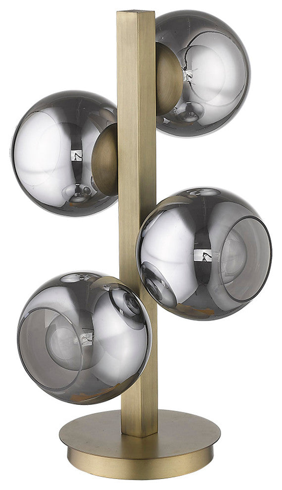 Lunette 4-Light Aged Brass Table Lamp