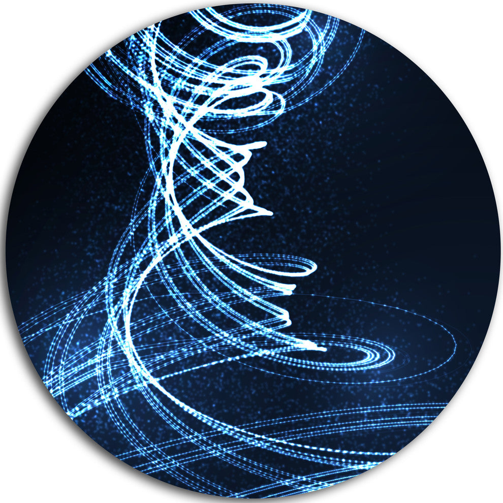 3D Illuminated Helix Shapes, Abstract Large Disc Metal Wall Art, 23"