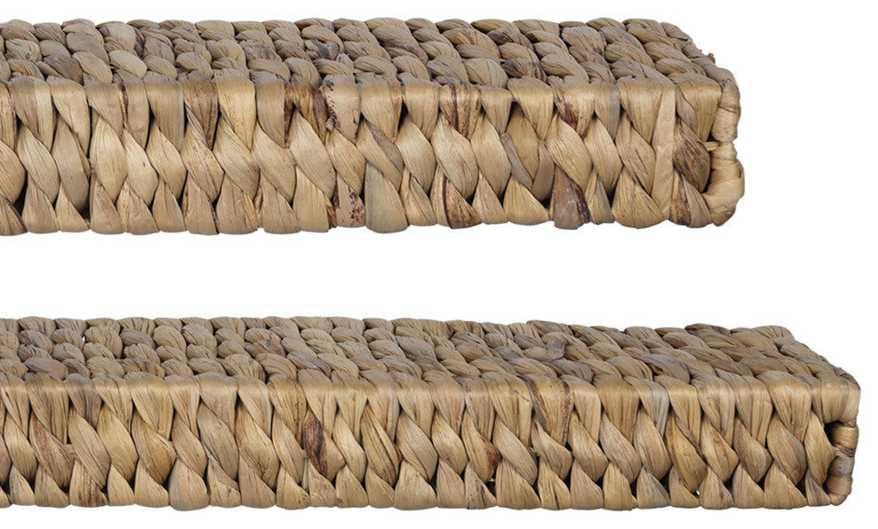 Set of Two Bohemian Rattan Floating Shelves