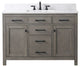 Jasper 48" Bathroom Vanity, Textured Gray, Ariston White Engineered Stone Top