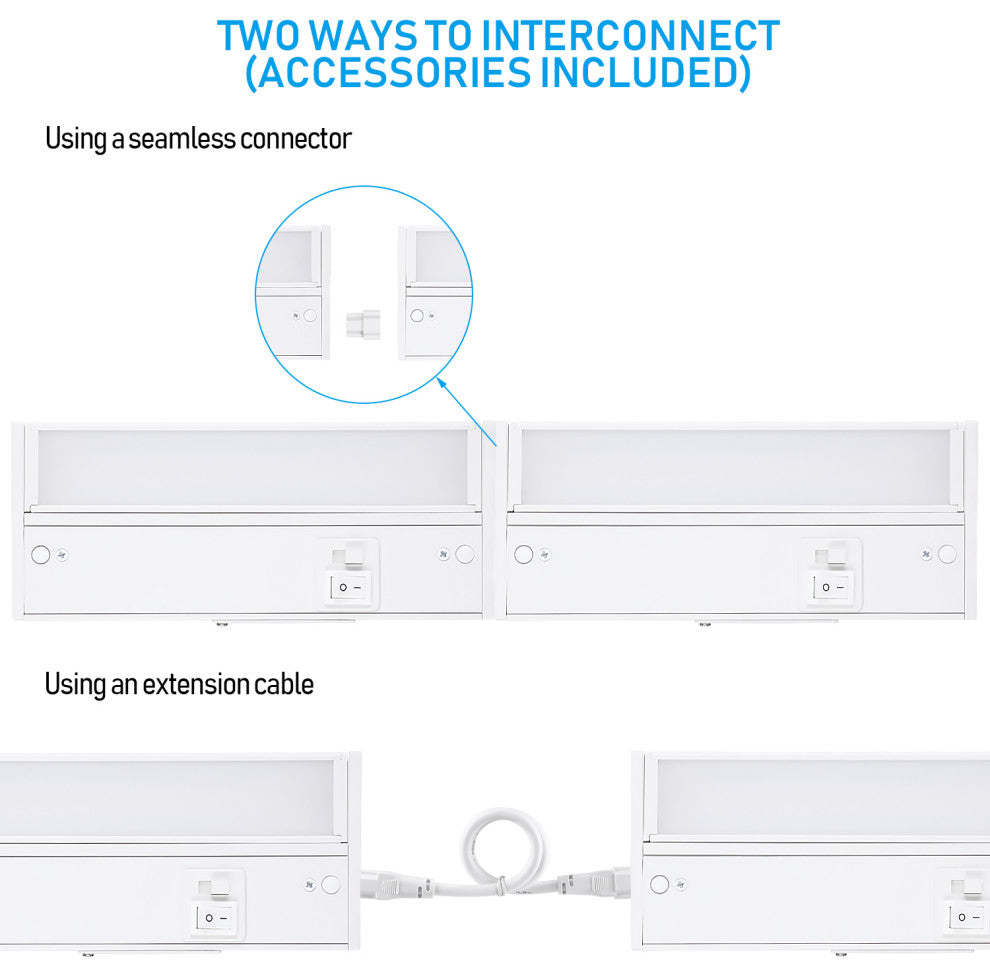 8 Pack 8" 3CCT Swivel LED Under Cabinet Light, Dimmableand Linkable