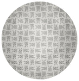 Criss Cross Bunnies Easter Chenille Rug, Whisper White, 5' Round