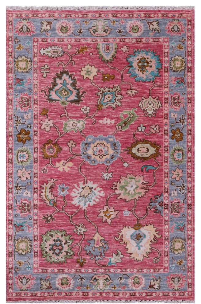 5' 3" X 8' 1" Turkish Oushak Hand Knotted Wool Rug - Q15352