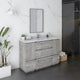 Formosa 48" Ash Single Sink Modern Bathroom Vanity Set, Faucet Fft9151ch