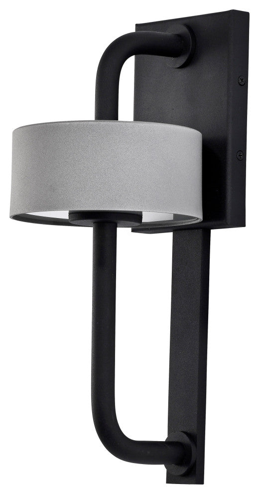 Overtop 10W LED Medium Wall Lantern, Matte Black/Silver
