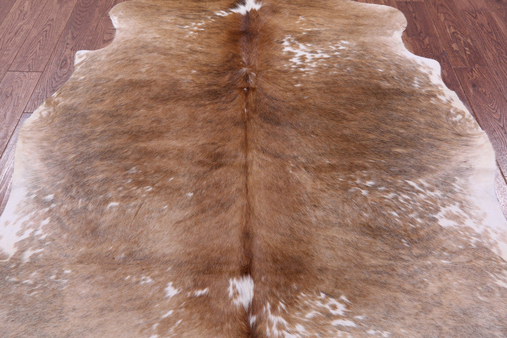 6' 6" X 5' 9" Organic Natural Hair-On Cowhide Area Rug C1920