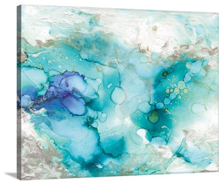 "Teal Marble" Wrapped Canvas Art Print, 20"x16"x1.5"