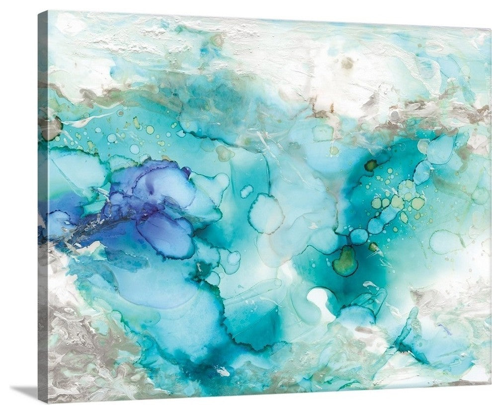 "Teal Marble" Wrapped Canvas Art Print, 20"x16"x1.5"