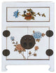 Chinese Off White Vinyl Moon Face Flower End Table Nightstand Hcs7130