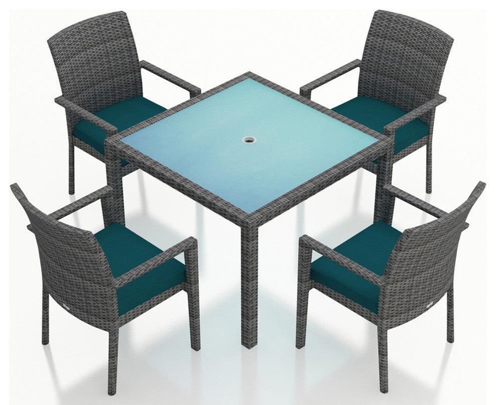 District 5 Piece Arm Dining Set, Spectrum Peacock
