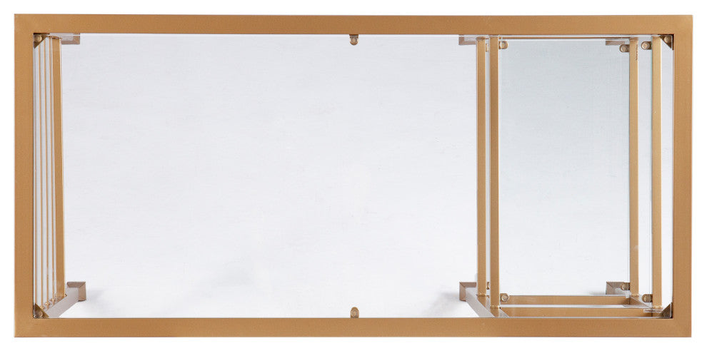 Helston Gold Metal/Glass Writing Desk