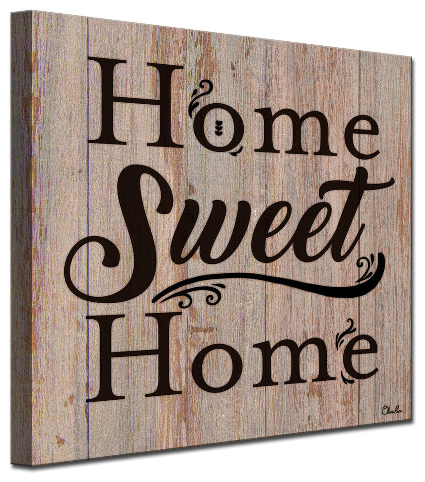 Ready2HangArt Farmhouse 'Home' Wrapped Canvas Textual Wall Art, 12"x12"