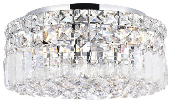 Elegant Lighting V2030F12/RC Maxime 4 Light 12"W Flush Mount Drum - Chrome