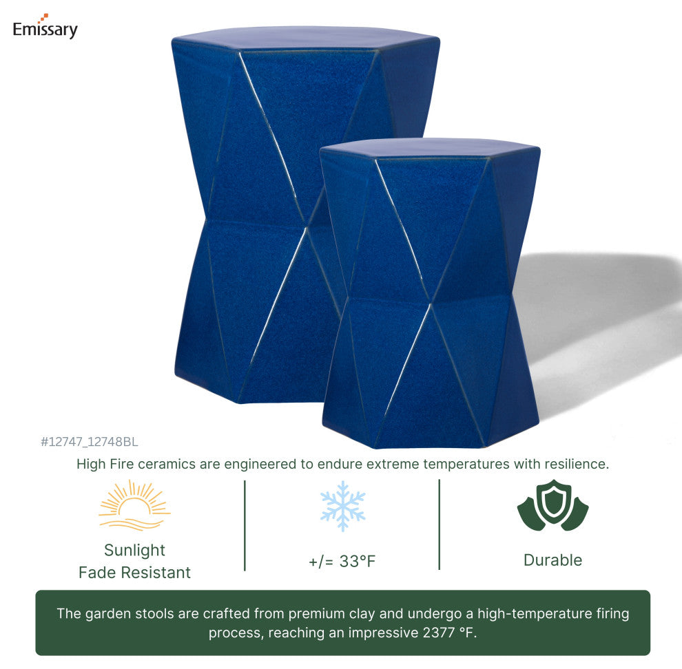 Blue Matrix Hexagon Garden Stool