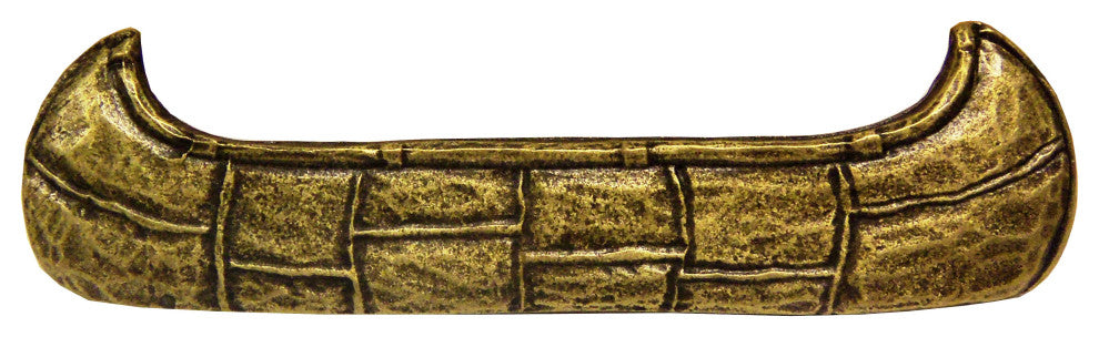 Canoe Cabinet Pull, Antique Brass