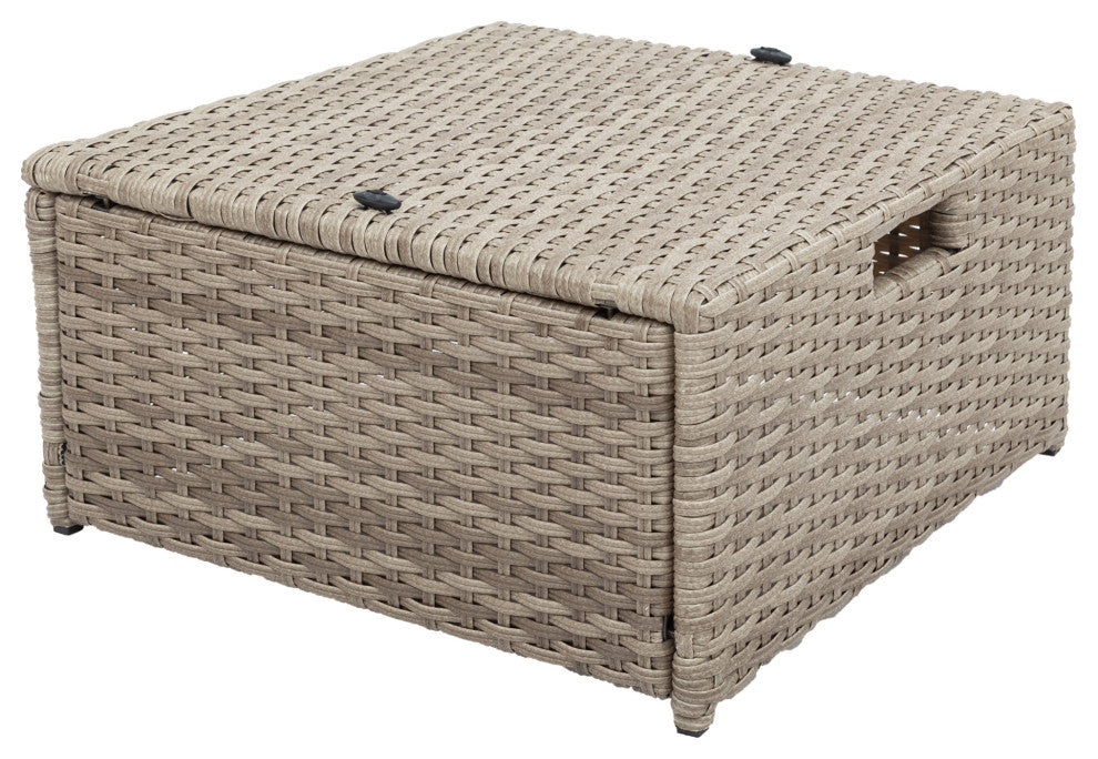 Gewnee Outdoor Conversation Set All Weather Wicker Sectional Sofa, Beige