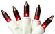 Super Mini Christmas Lights, White Wire, Red