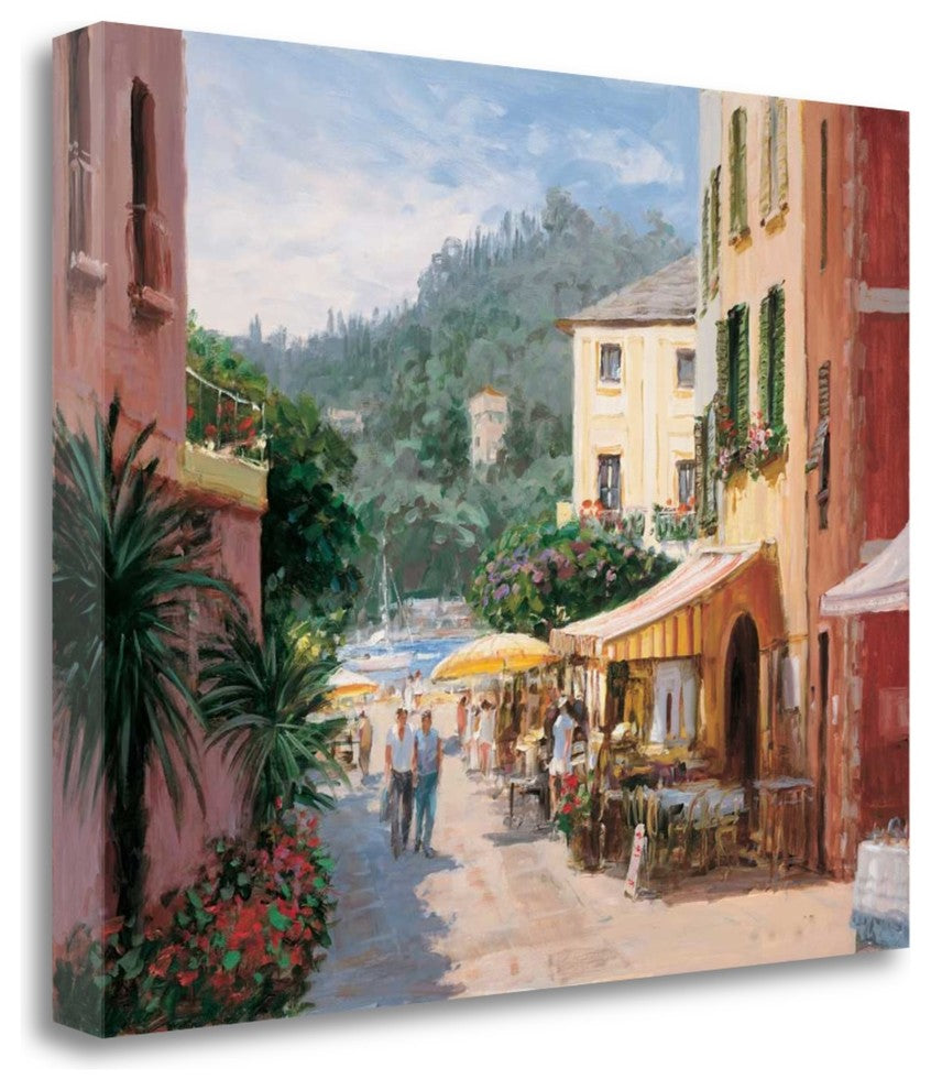 "Al Fresco - Portofino" By George Bates, Giclee Print on Gallery Wrap Canvas