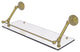 Prestige Que New 24" Floating Glass Shelf with Gallery Rail, Satin Brass