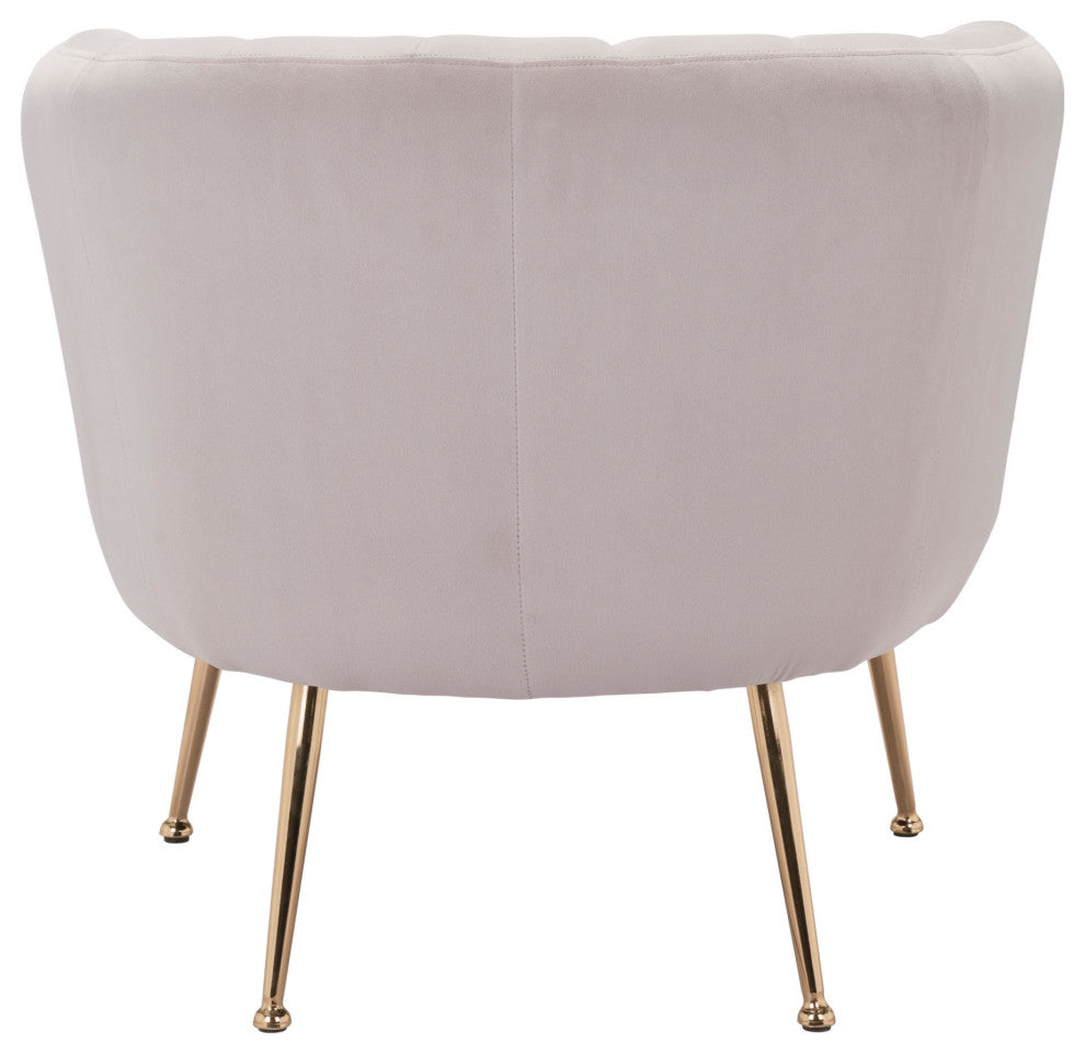 Accent Chair, Steel, Fabric, Beige, Gold, Living Lounge Cafe Lobby Hospitality