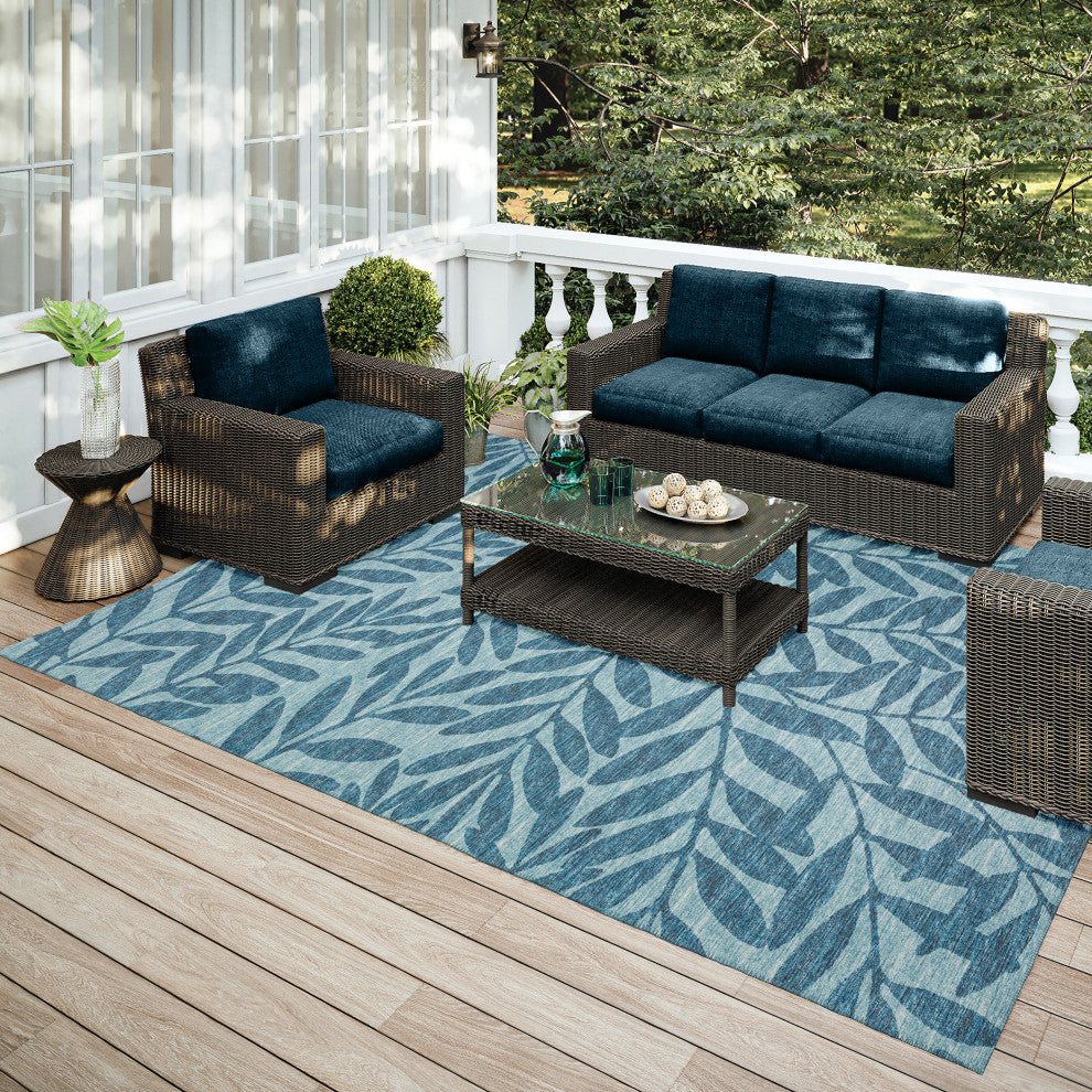 Indoor/Outdoor Sedona SN5 Denim Machine Washable 9' x 12' Rug