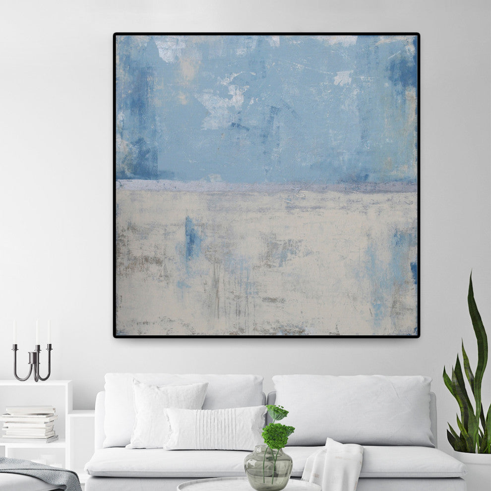 "Silver Aura" Oversized Framed Canvas, 45" x 45"