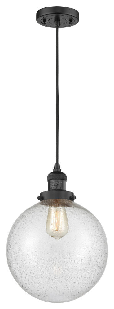 X-Large Beacon 1-Light Mini Pendant, Matte Black, Seedy