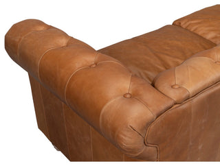 Chesterfield Kingston Sofa Tan Leather 2 Cushions