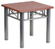 Mahogany Laminate End Table with Silver Steel Frame