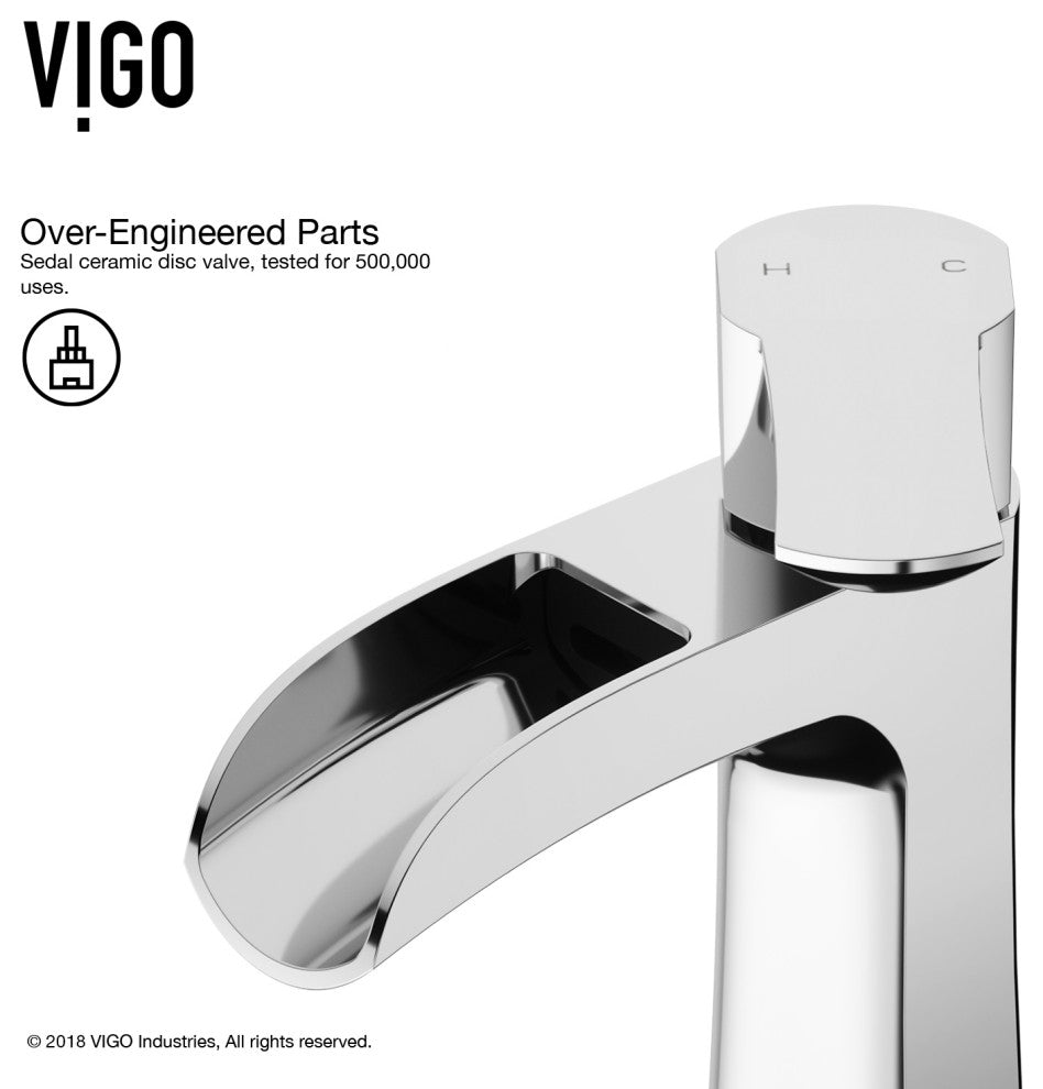 VIGO Paloma 7" H Single Handle Single Hole Bathroom Faucet, Chrome, Without Extras
