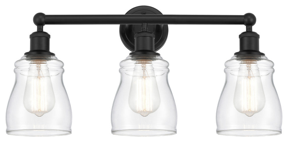 Innovations 616-3W-BK-G392 Ellery 3 Light Bath Vanity Light, Matte Black