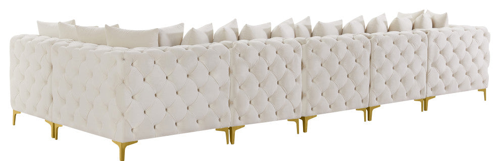 Tremblay Modular Sectional, Cream, L-Shaped, 6-Piece: Armless (4), Corner (2)