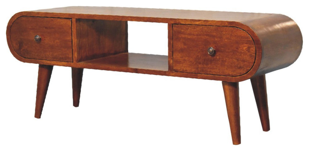 Chestnut Circular TV Unit