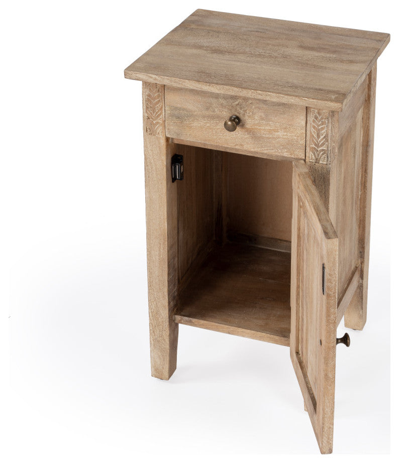 Switra 1-Door 1-Drawer End Table, Light Brown