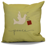 Decorative Holiday Pillow, Animal Print, Light Green, 16"x16"