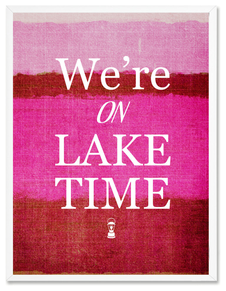 On Lake Time Inspirational, Canvas, Picture Frame, 28"X37"