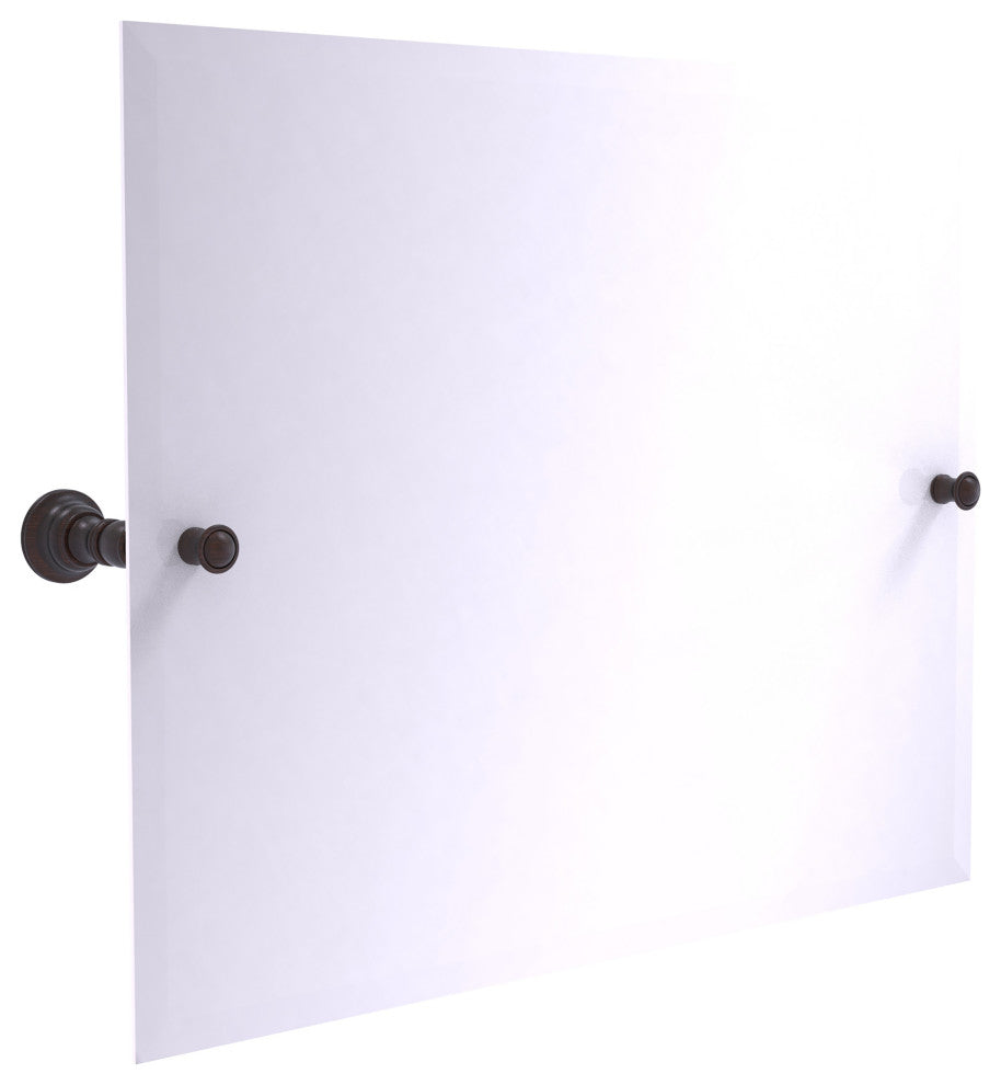 Carolina Frameless Landscape Tilt Mirror with Beveled Edge, Venetian Bronze
