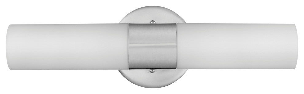 2 Light Vertical or Horizontial Vanity Light or Sconce in Satin Nickel