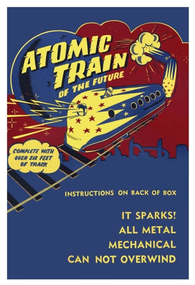 "Atomic Train of the Future" Digital Paper Print by Retrotrans, 22"x32"